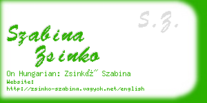 szabina zsinko business card